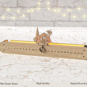 Nativity scene theme, Days Until Christmas Countdown Calendar Bauble Svg Laser Cutting Files, Christmas Calendar Svg Cut
