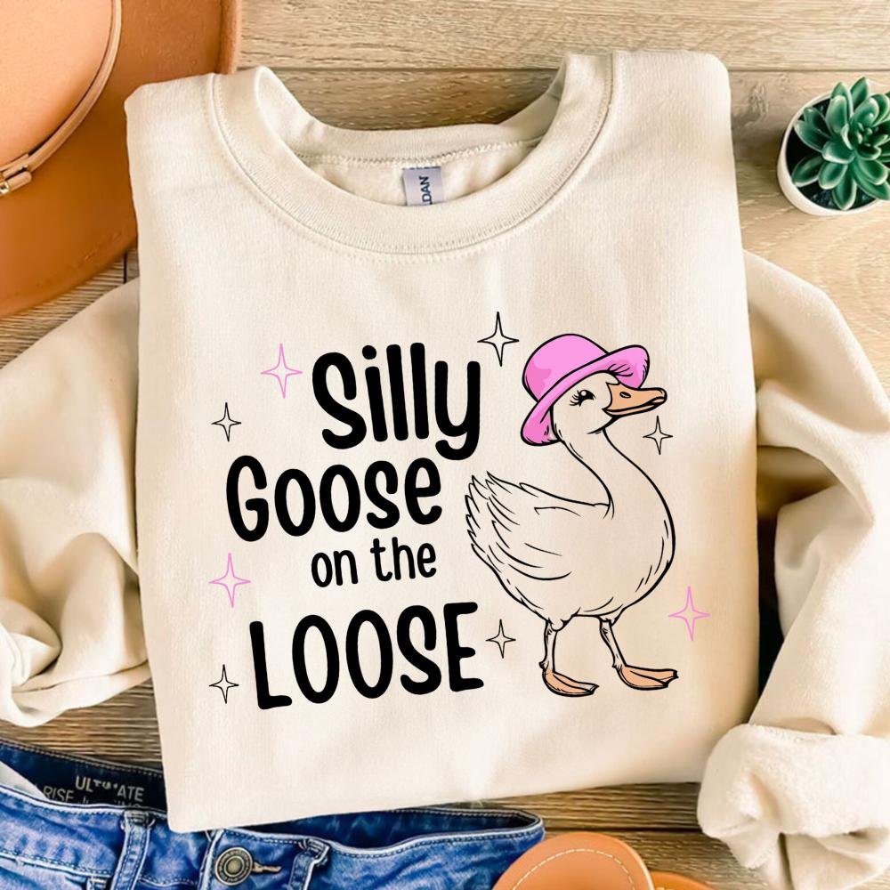 Silly goose on the loose PNG | Popular PNG | Cute Silly Goose Png | Viral Png | Trendy Girly PNG Design, Adult Humor Png