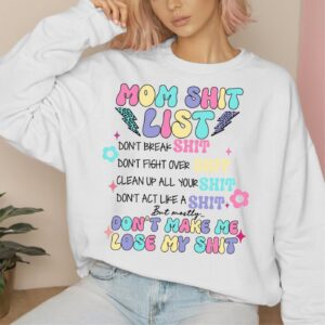 Mom Shit list, Mothers day funny png, Sublimation Design, Mama Png Design Download, Retro Mama png