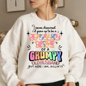 Spoiled wife of a grumpy old husband, Mothers day Funny png, Sublimation Design, Mama Png Design Download, Retro Mama pn