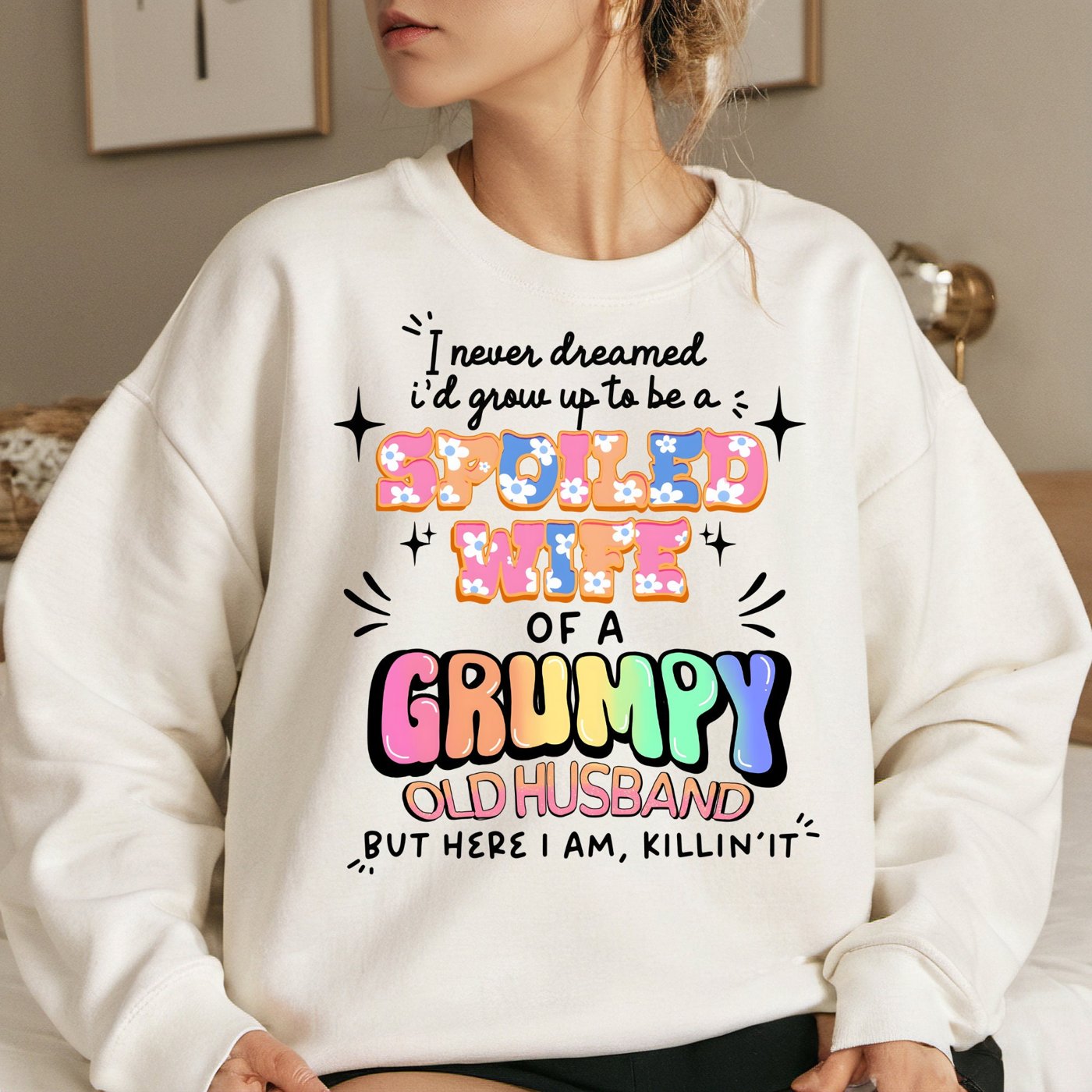 Spoiled wife of a grumpy old husband, Mothers day Funny png, Sublimation Design, Mama Png Design Download, Retro Mama pn