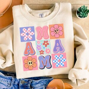 Mama floral Retro , Mothers day Funny png, Sublimation Design, Mama Png Design Download, Retro Mama png