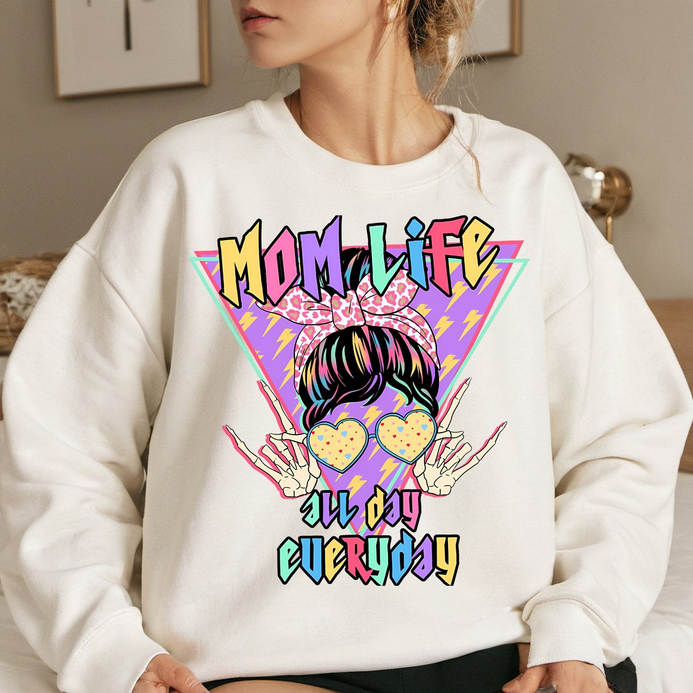 Mom Life All day Everyday, Mothers day funny png, Sublimation Design, Mama Png Design Download, Retro Mama png