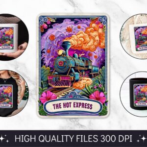 The Hot Express Tarot Card PNG, Funny Skeleton Skull Sublimation Design, Popular Trendy Witchy Gothic Tshirt design, mug