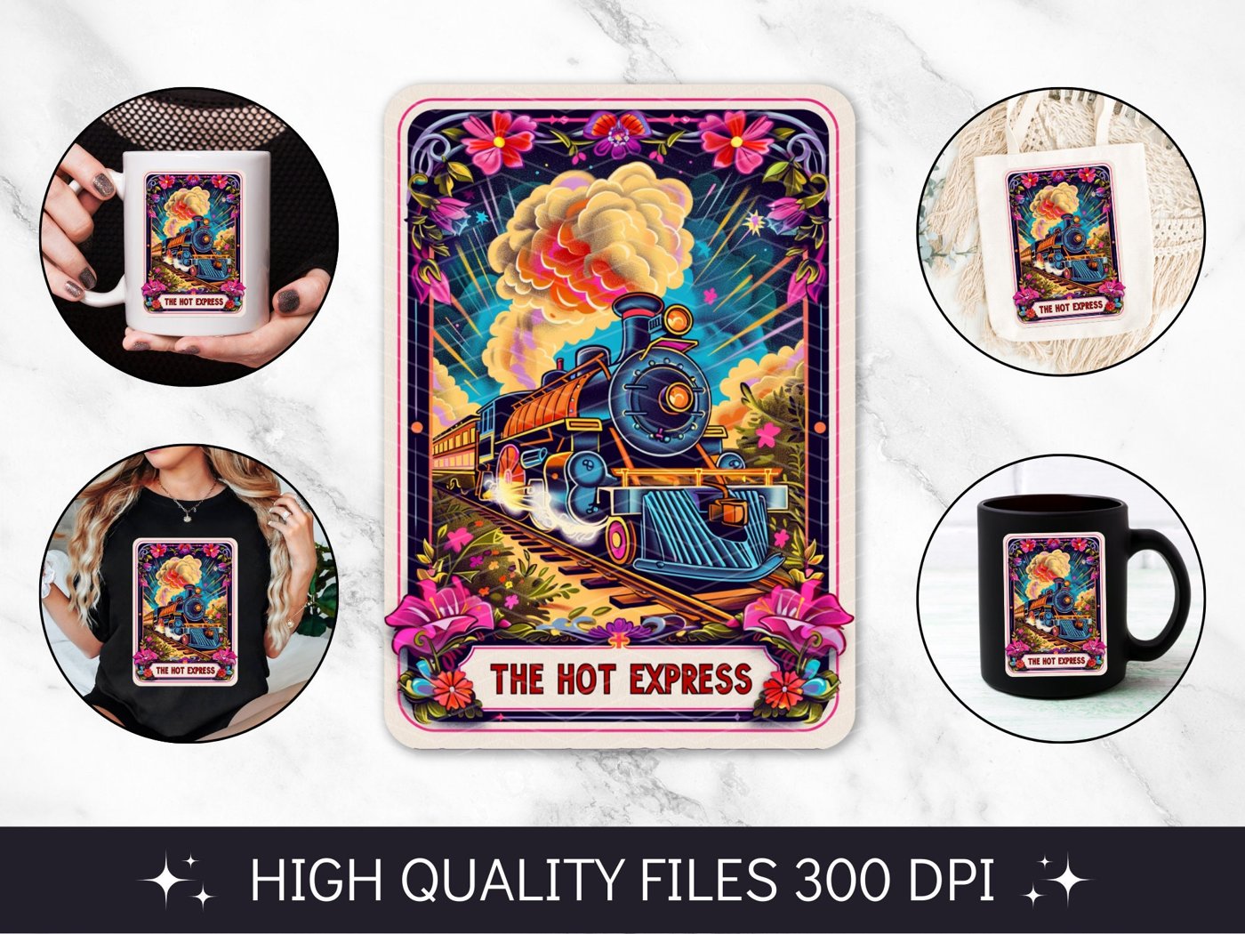 The Hot Express Tarot Card PNG, Funny Skeleton Skull Sublimation Design, Popular Trendy Witchy Gothic Tshirt design, mug