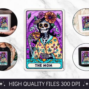 The Mom Tarot Card PNG, Funny Skeleton Skull Sublimation Design, Popular Trendy Witchy Gothic Tshirt design, mug sublima