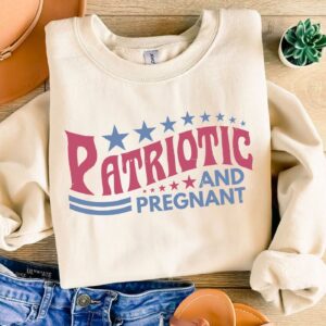 Patriotic and pregnant, 4th of July png, Fourth of July T Shirt Design, USA sublimation download, Patriotic png