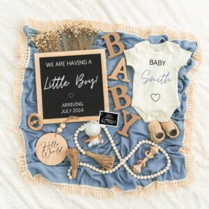 It's a Boy Digital Pregnancy Announcement Baby Announcement  Editable TemplateReveal  Social Media  Having a Little