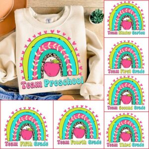 Retro Back to School Bundle, Team kinder garten png, First Day Of School, Kindergarten, First/Second/Third/Fourth Grade