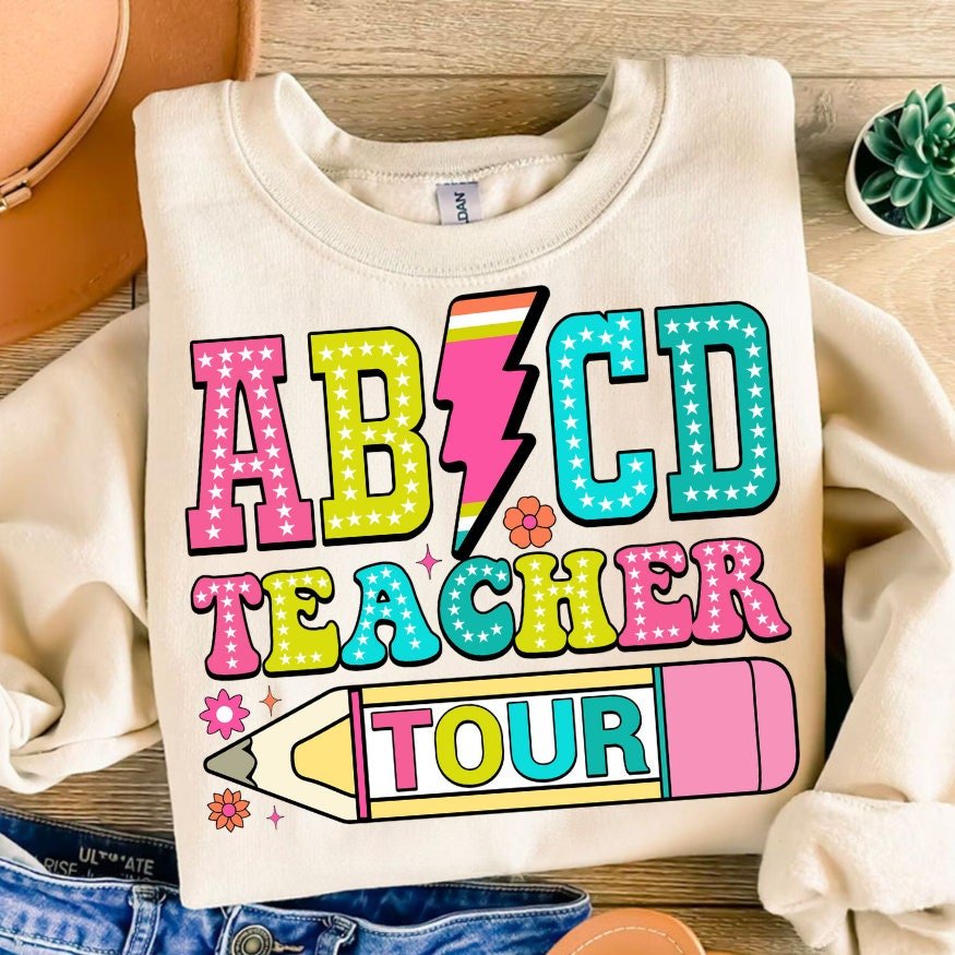 Abcd teacher tour png, First Day Of School, Teacher Appreciation, Teacher Bright Doodles, Retro Back To School Png, Elem