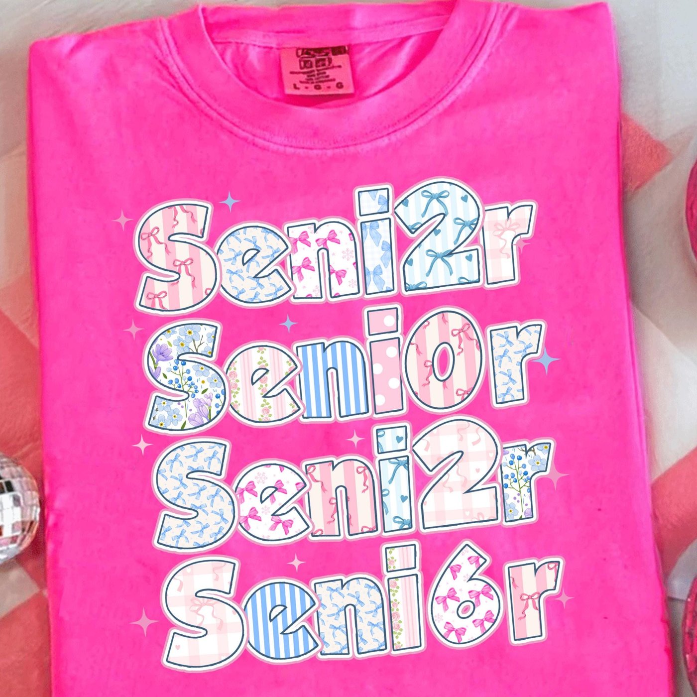 Senior 2026 PNG, Leopard Lightning Bolt Graduation Design, Preppy Girly Senior Bow Shirt Design, Coquette Class of 2026