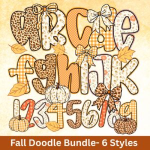 Fall Preppy Fall Floral Alphabet PNG | Pumpkin Season Letters, Grandmillennial Monogram Clipart for Mom Crafts | Coquett