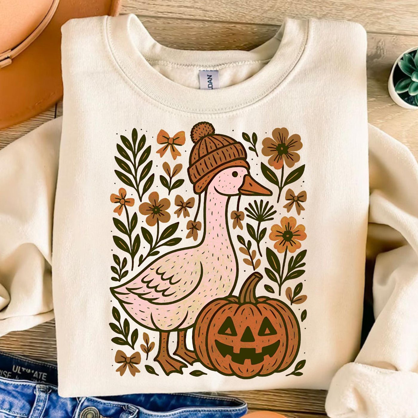 Boho Fall Goose png, Fall vibes Png, Autumn Season png, retro fall png, Fall design, Fall Autumn Shirt, Fall Sublimation