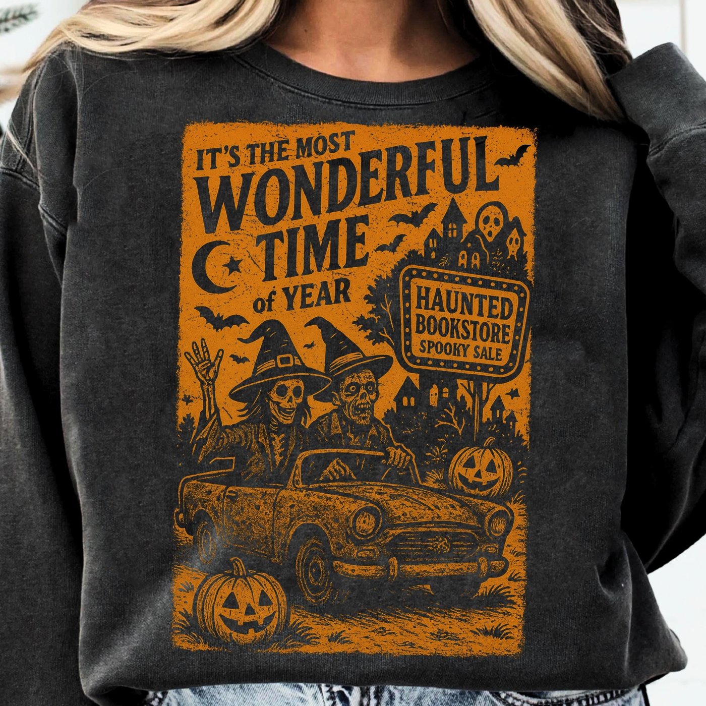 Halloween it's the most wonderful time of the year Png, Retro Halloween Cat Ghost Png, Girly Halloween Png, Spooky Seaso