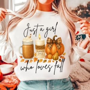 Just A girl Who Loves fall Png, Fall Vibes Png, Fall Pumpkins Sublimation, Fall Autumn Png, Fall Season Png, Halloween P