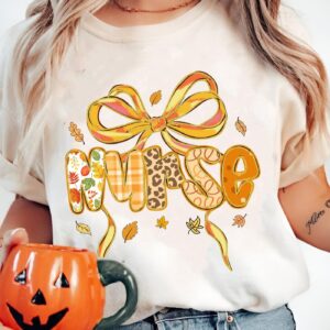 Fall Nurse Png, Autumn Pumpkin Nursing, Neon Halloween Nursing Fall Png, Fall Pumpkin, Halloween Nurse Spooky Season