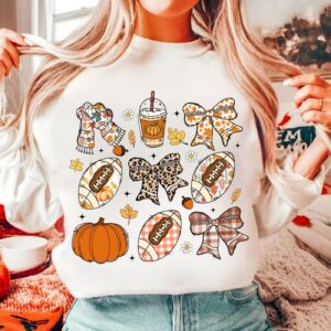 Fall Game day coquette bow coffee Png, Fall Png, boho floral Pumpkin, Thanksgiving png, Autumn png, Fall shirt, Pumpkin