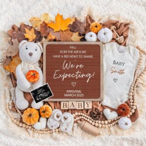 Fall Pregnancy Announcement, Baby Announcement, Digital Download, Editable Template, Social Media Reveal, Instagram, Pum