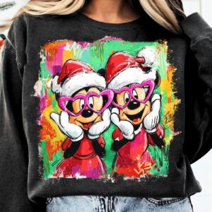 Mouse And Friends Christmas Png, Retro 90s Winter Xmas Cartoon Couple Png, Tis The Season Png, Preppy Christmas Png, Hol