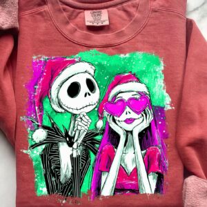 Nightmare Christmas Couple Png, Retro 90s Winter Xmas Cartoon Couple Png, Tis The Season Png, Preppy Christmas Png, Holl