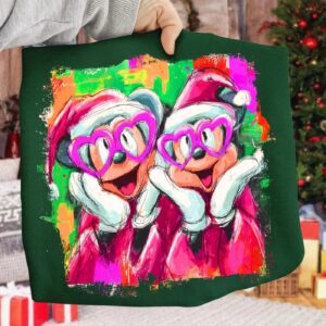 Mouse And Friends Christmas Png, Retro 90s Winter Xmas Cartoon Couple Png, Tis The Season Png, Preppy Christmas Png, Hol
