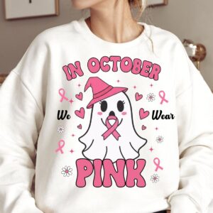 In October We Wear Pink Png, Breast Cancer Png, Pumpkin Faux Glitter Png, Pink ribbon Png, Pumpkin Splatter Png, Breast