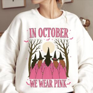 In October We wear Pink Png, Breast Cancer Png, Pumpkin Faux Glitter Png, Pink ribbon Png, Pumpkin Splatter Png, Breast