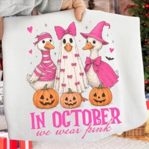 In October We Wear Pink Png, Breast Cancer Png, Pumpkin Splatter Png, Breast Cancer Awareness Png, Pumpkin Faux Glitter
