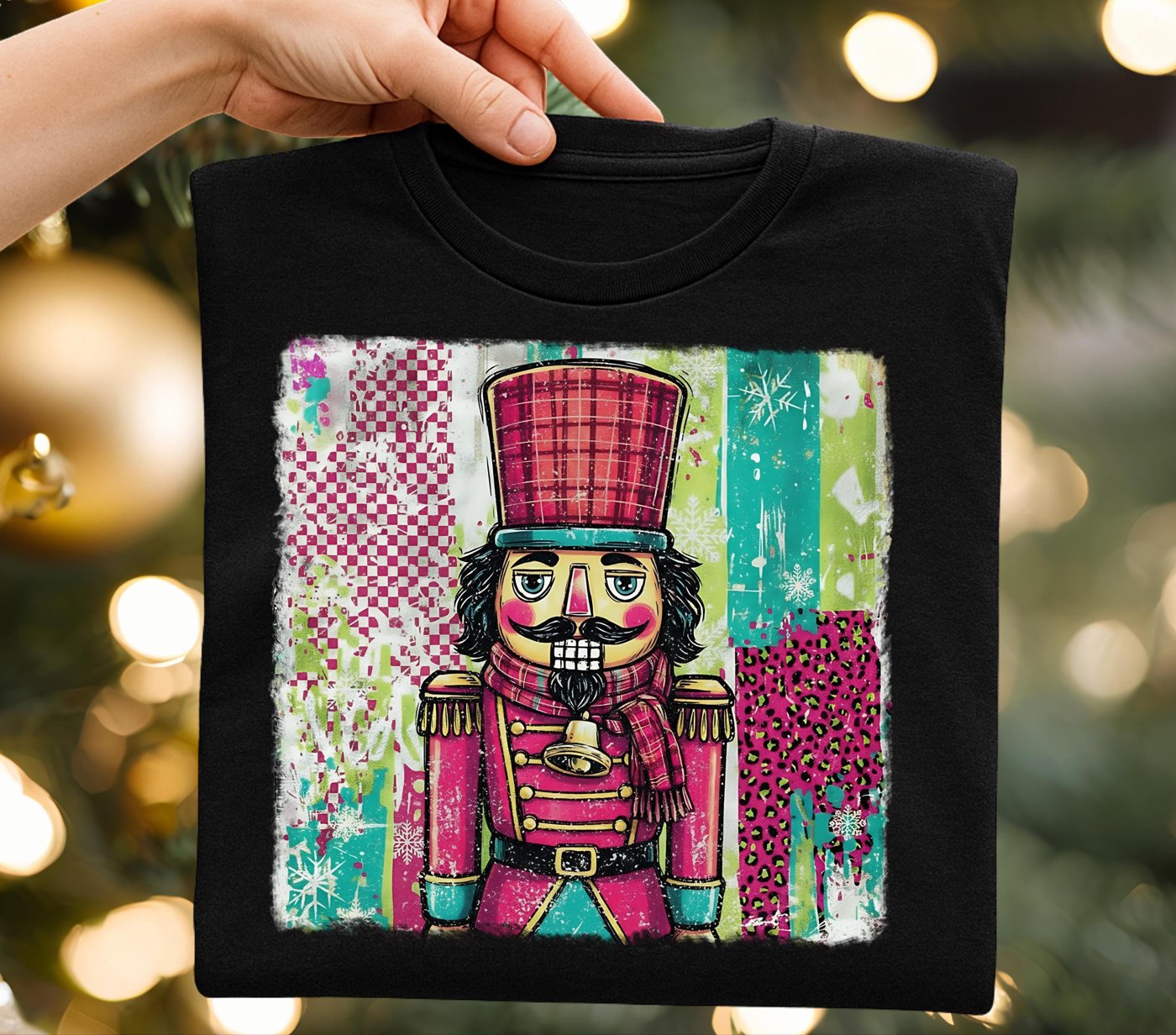 Brushstroke Christmas Nutcracker Png, Pink Christmas Png, Merry Christmas Png, Merry and Bright Png, Preppy Christmas Pn