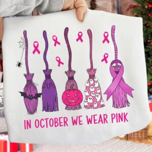 In October We Wear Pink Png, Breast Cancer Png, Pumpkin Splatter Png, Breast Cancer Awareness Png, Pumpkin Faux Glitter