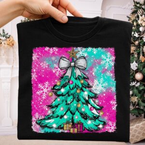 Brushstroke Christmas Tree Png, Pink Christmas Png, Merry Christmas Png, Merry and Bright Png, Preppy Christmas Png, Hol