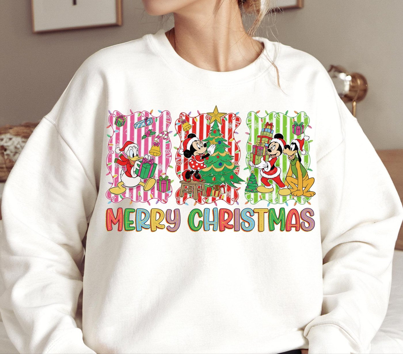 Mikey Merry Christmas Png, Mouse and friends Christmas Png, Merry Christmas Png, Merry and Bright Png, Preppy Christmas