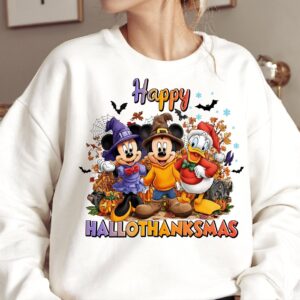 Happy Hallothanksmas Mikey Mouse Magical Cartoon PNG, Magical Mouse Halloween PNG Doodle, Cartoon Fall Png, Magical King