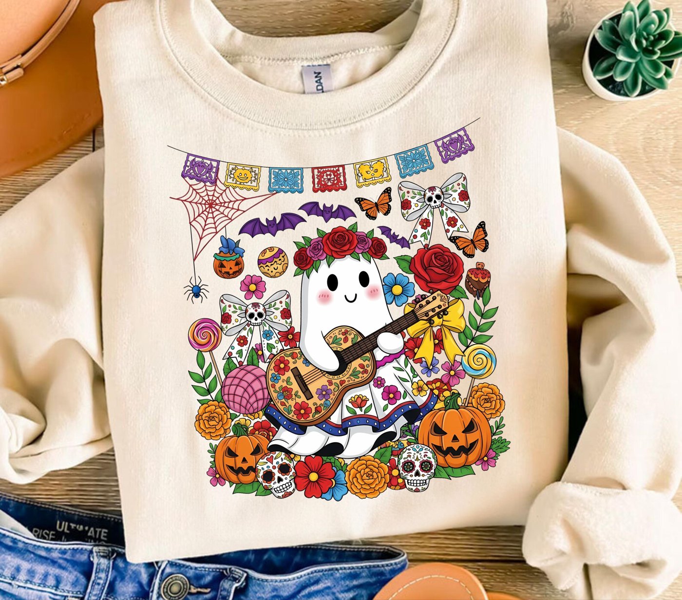 Mexican Halloween Boo Png, red balloon Halloween png, Girly Halloween png, Spooky Season Png, Halloween tote bag design