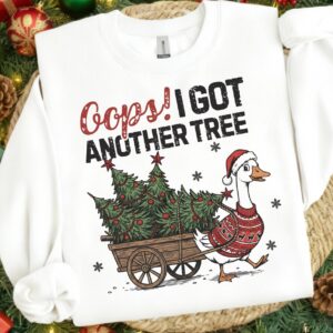 Ops I Got another tree Png, Funny Christmas Goose PNG, Retro Holiday Humor Design, Sarcastic Xmas Shirt, Trendy Christma