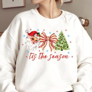 Christmas Santa tis the season Png, Cute Christmas PNG, Preppy Christmas Brushstroke Png, Holiday Movies Png, Merry Xmas