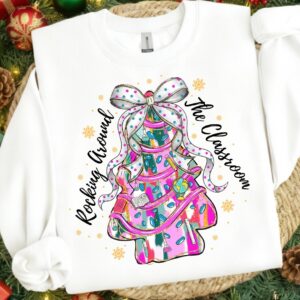 Christmas Rocking arround the classroom Png, Teacher Christmas Shirt Design, Gift for Teacher, Merry Teacher Png, Teache