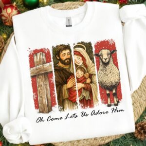 Oh come let us adore him Png, Christian Jesus God Christmas Sublimation, Christmas Jesus Png, Christmas Png Design, Chri