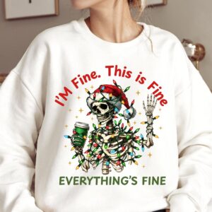 I'm fine this is fine everything is fine Png, Cute Christmas PNG, Preppy Christmas Brushstroke Png, Holiday Movies Png,