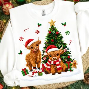Christmas Highland cows Png, Cute Christmas PNG, Preppy Christmas Brushstroke Png, Holiday Movies Png, Merry Xmas Digita