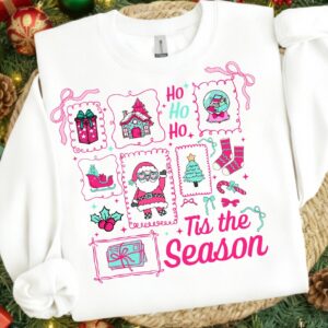 Retro Christmas Tis the season Bundle, Christmas Shirt Design, Christmas,Pink Santa Png, Sublimation Download, Pink Chri