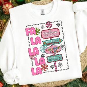 Retro Christmas Fa la la la png Bundle, Christmas Shirt Design, Christmas,Pink Santa, Sublimation Download Pink Christma