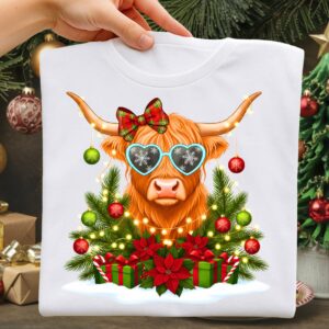 Christmas Highland cow Png, Cute Christmas PNG, Preppy Christmas Brushstroke Png, Holiday Movies Png, Merry Xmas Digital