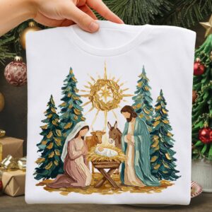 Christmas Jesus nativity scene Png, Cute Christmas PNG, Preppy Christmas Brushstroke Png, Holiday Movies Png, Merry Xmas