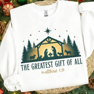 Christmas The greatest gift of all Png, Cute Christmas PNG, Preppy Christmas Brushstroke Png, Holiday Movies Png, Merry
