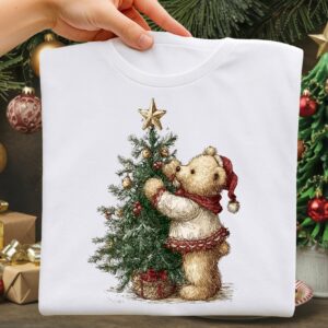 Christmas Tree and bear Png, Family Christmas Png, Winter Png, Santa Claus Png, Funny Christmas Gift, Holliday Christmas