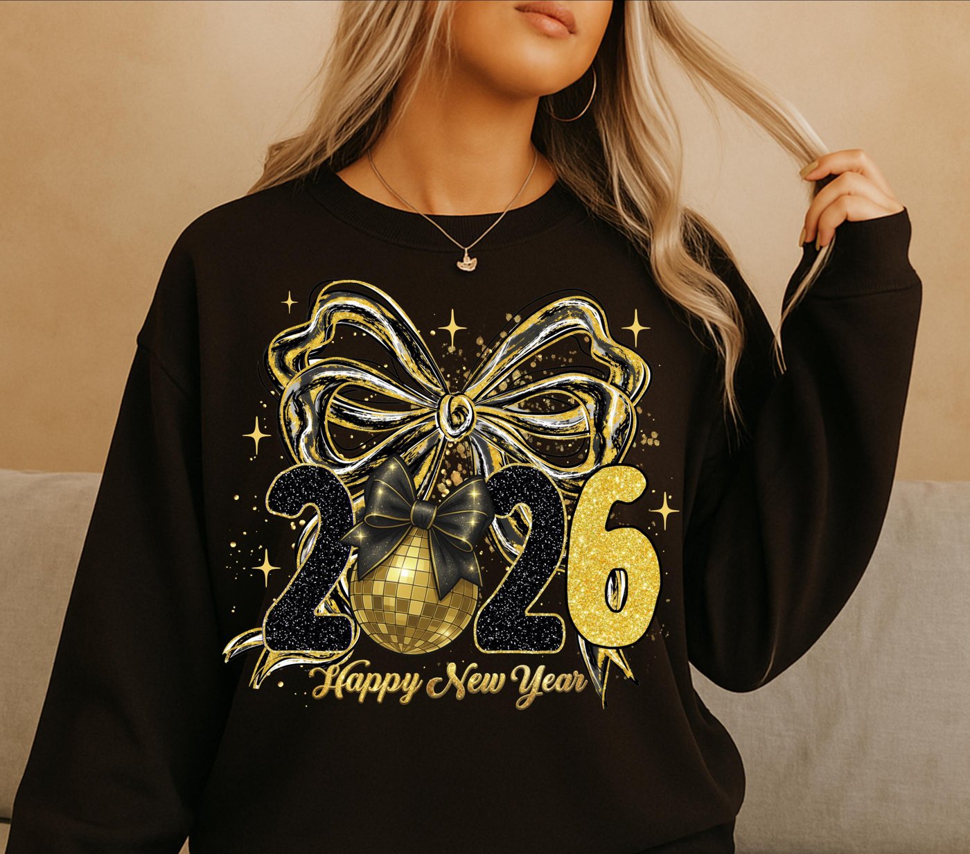 Happy new year Bow 2026 Png, New Year 2026 Png, Balloons Happy New Year Design, Hello 2026 Png, Preppy New Year Png