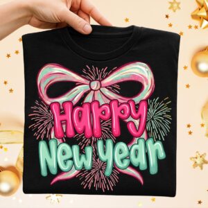 Happy new year Bow 2026 Png, New Year 2026 Png, Balloons Happy New Year Design, Hello 2026 Png, Preppy New Year Png