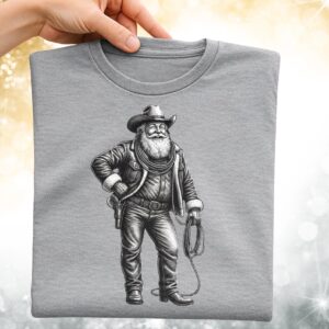 Retro Cowboy merry christmas Png, Western holiday sublimation PNG, Preppy Christmas, Western Christmas Shirt Graphic, No