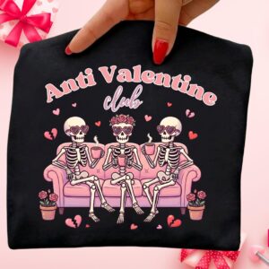 Anti Valentine club PNG, Pink Red Heart Coquette Design, Valentines day png, Retro Girly Valentine Shirt Png, Trendy val